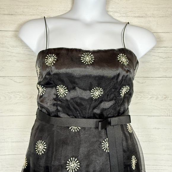 VTG Laundry Shelli segal y2k Organza Embroidered Starburst Cocktail Dress size 8 - Picture 11 of 14